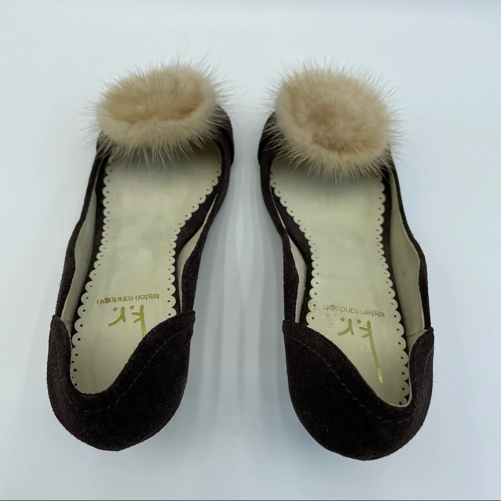 Kristen Randolph Chocolate Suede Leather Heels Size  7 - Picture 9 of 15